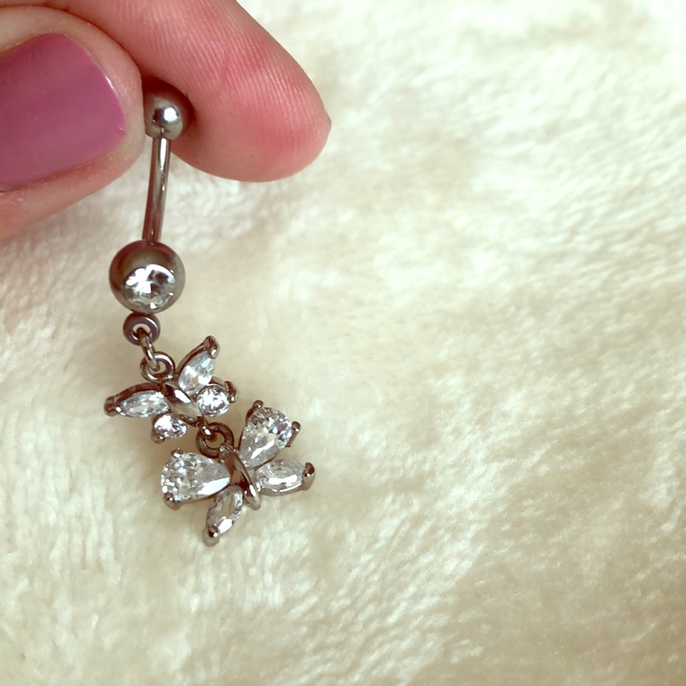 Beautiful butterfly belly button ring